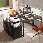 ODK File Cabinet with 2 Drawers, Mobile Office Cabinet with Lock on Wheels, Rolling Office Printer Stand Filing Cabinet for A4, Letter Sized Document with Iron Hook, White - Image 4